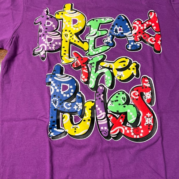 Break the rules tee Sz Various muti colors - Picture 3 of 7
